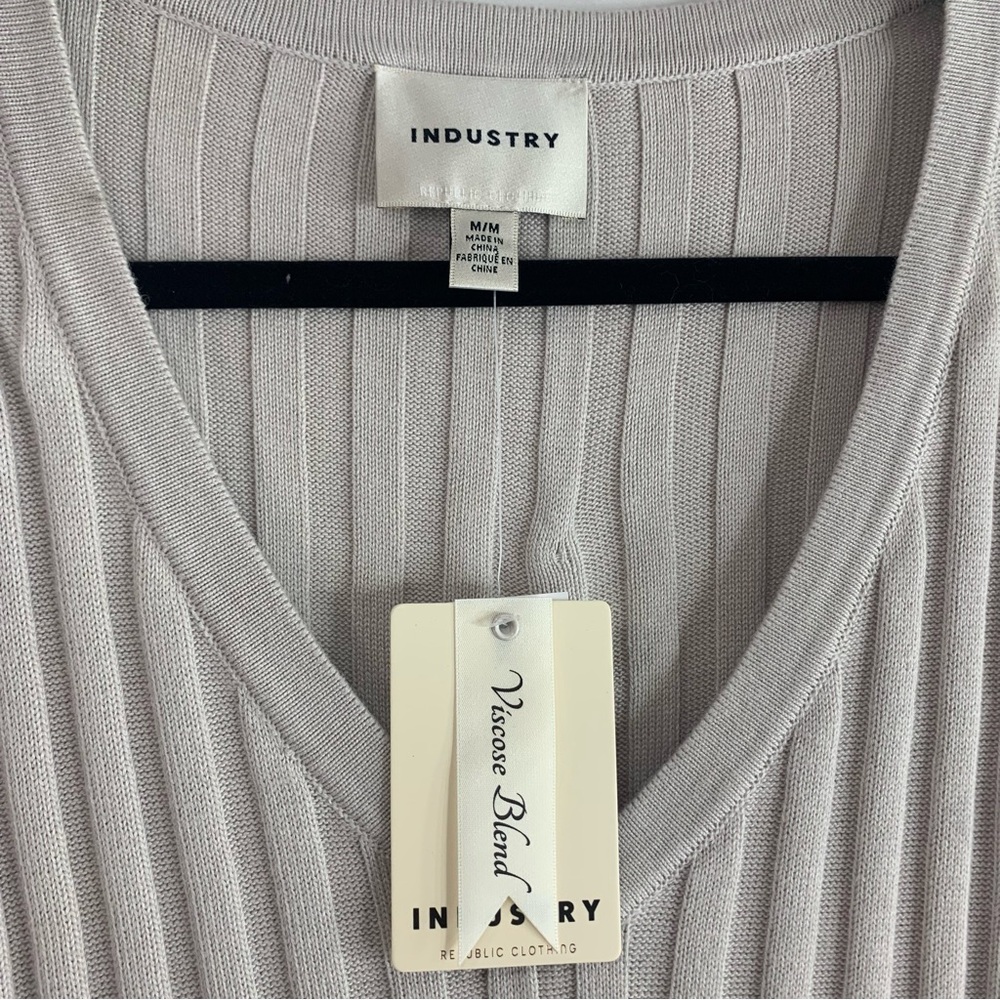 2 PIECE SET Industry Ribbed Knit Neutral Tank Top and Maxi Skirt, size M NEW - Picture 4 of 16